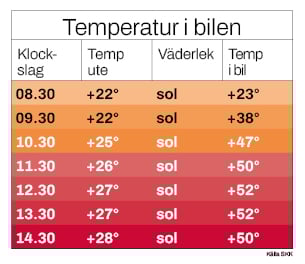 Temperaturtabell för bil